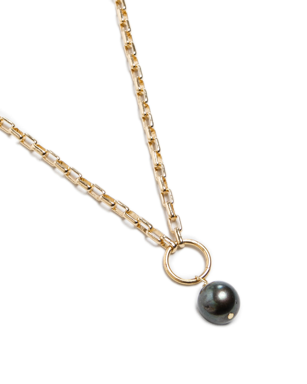 Purple Freshwater Pearl Gold Ring Necklace