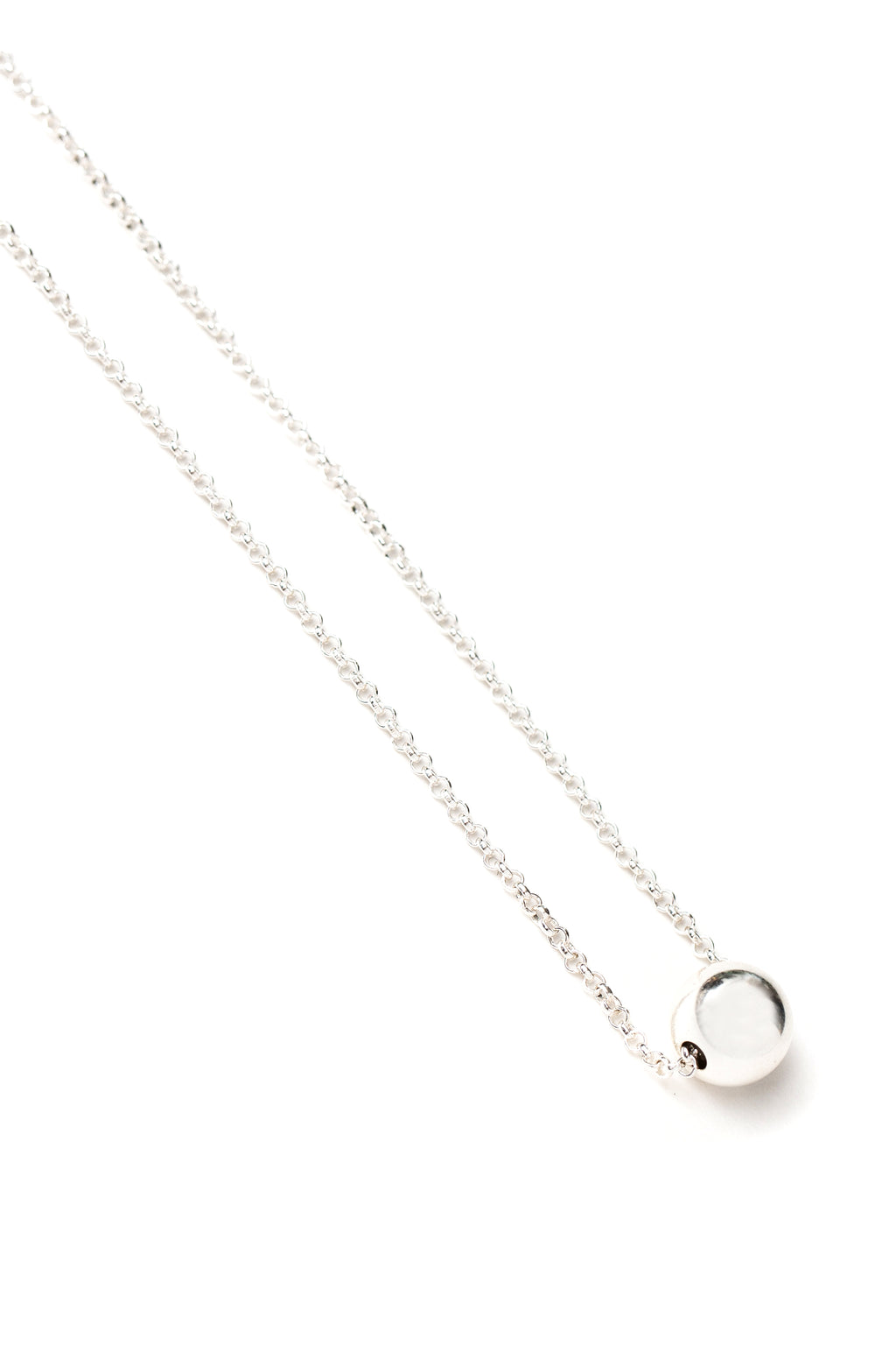 CAT LUCK Small Silver Orb Necklace