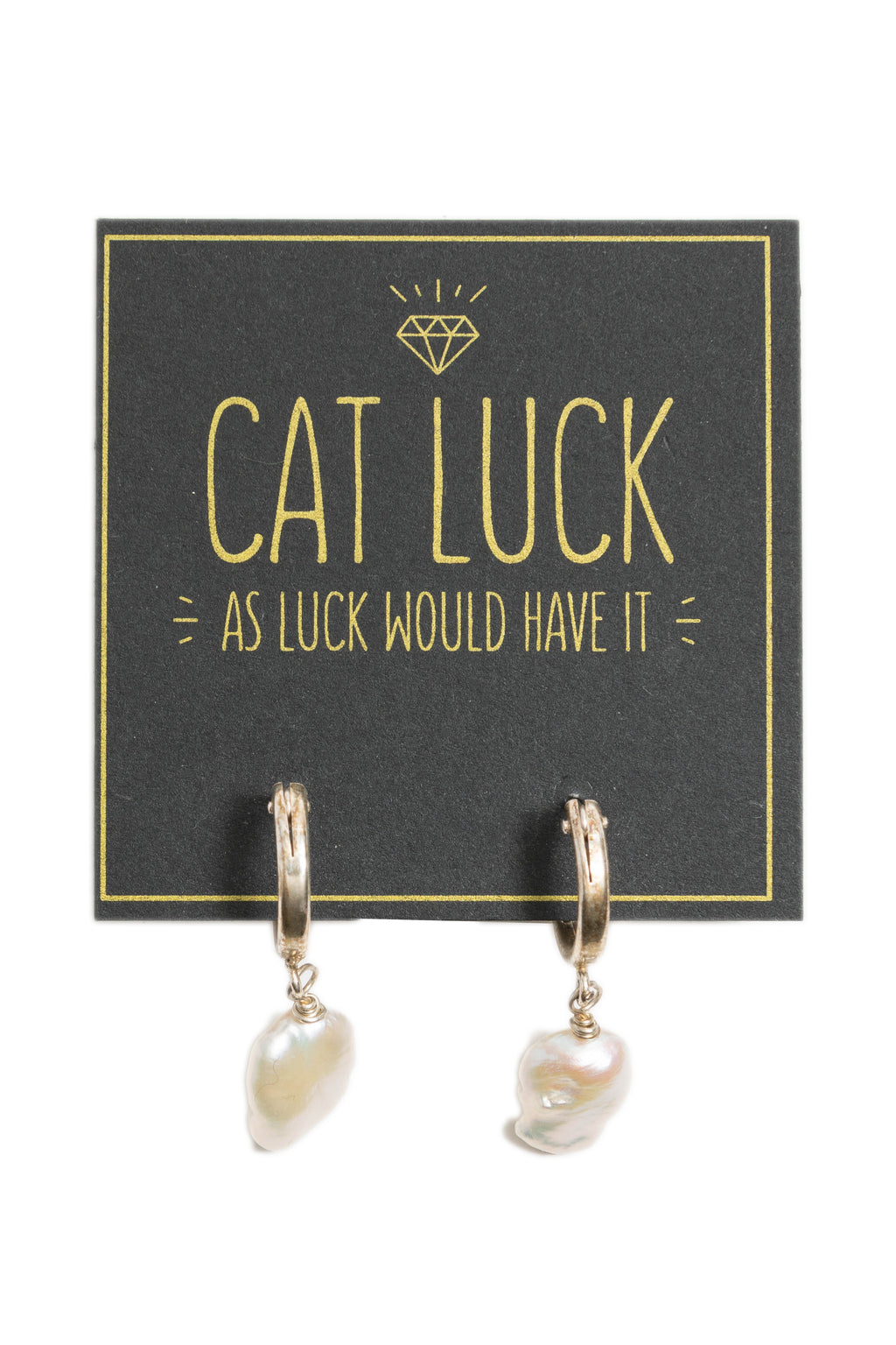 CAT LUCK Sterling Silver Abstract Pearl Hoops