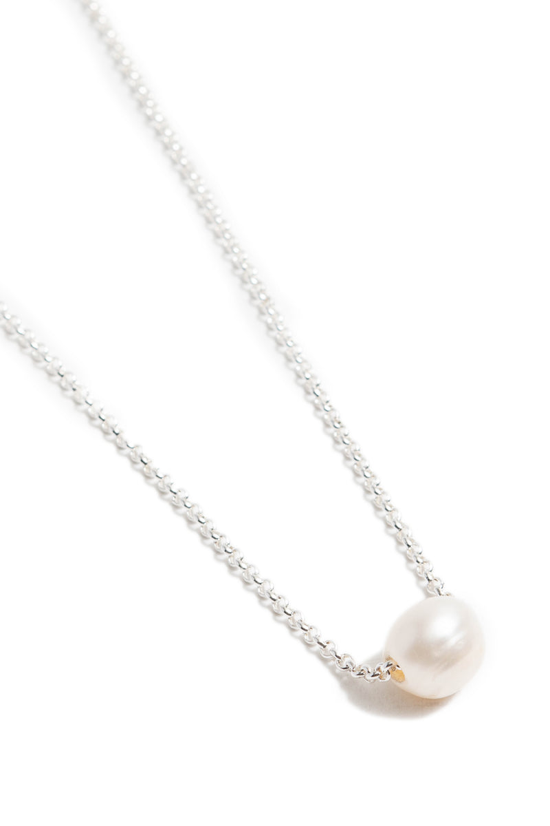 関送込 OHTNYC ROLO CHAIN PEARL STUD NECKLACE Leighton Pearl Chain Necklace - j.hoffman's