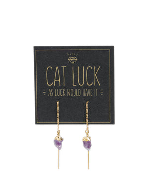 CAT LUCK Amethyst Chunk Ear Threads