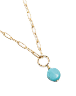 Turquoise Coin Gold Ring Necklace