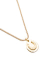 Golden "Lucky" Horseshoe Necklace on white background 