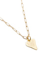 Gold Organic Heart on Paperclip Chain