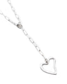 Small Silver Organic Open Heart “Y” Necklace on Paperclip Chain