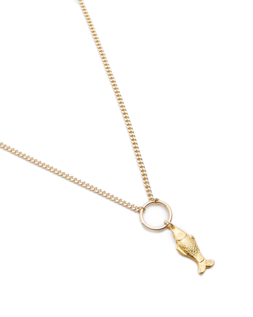 “Lucky” Fish Gold Ring Necklace