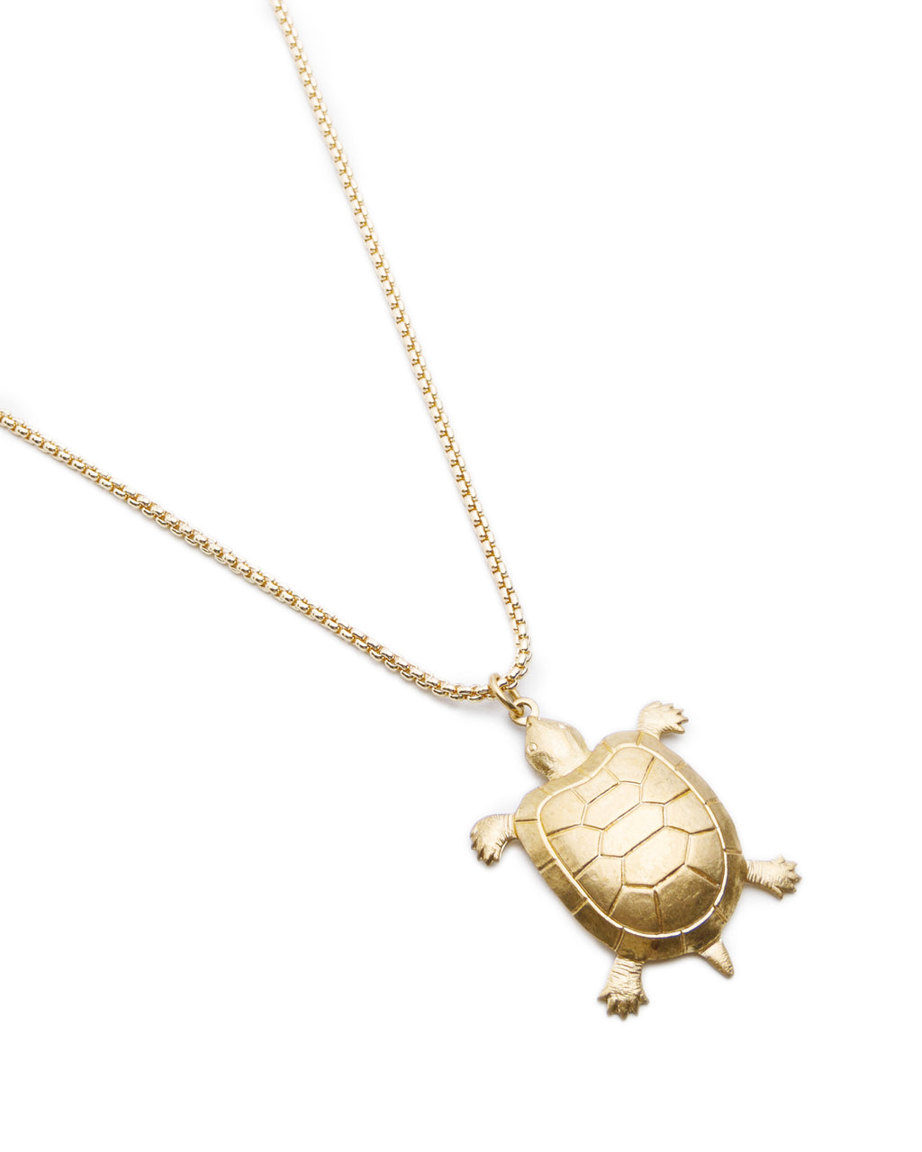 Large Brass Turtle Necklace