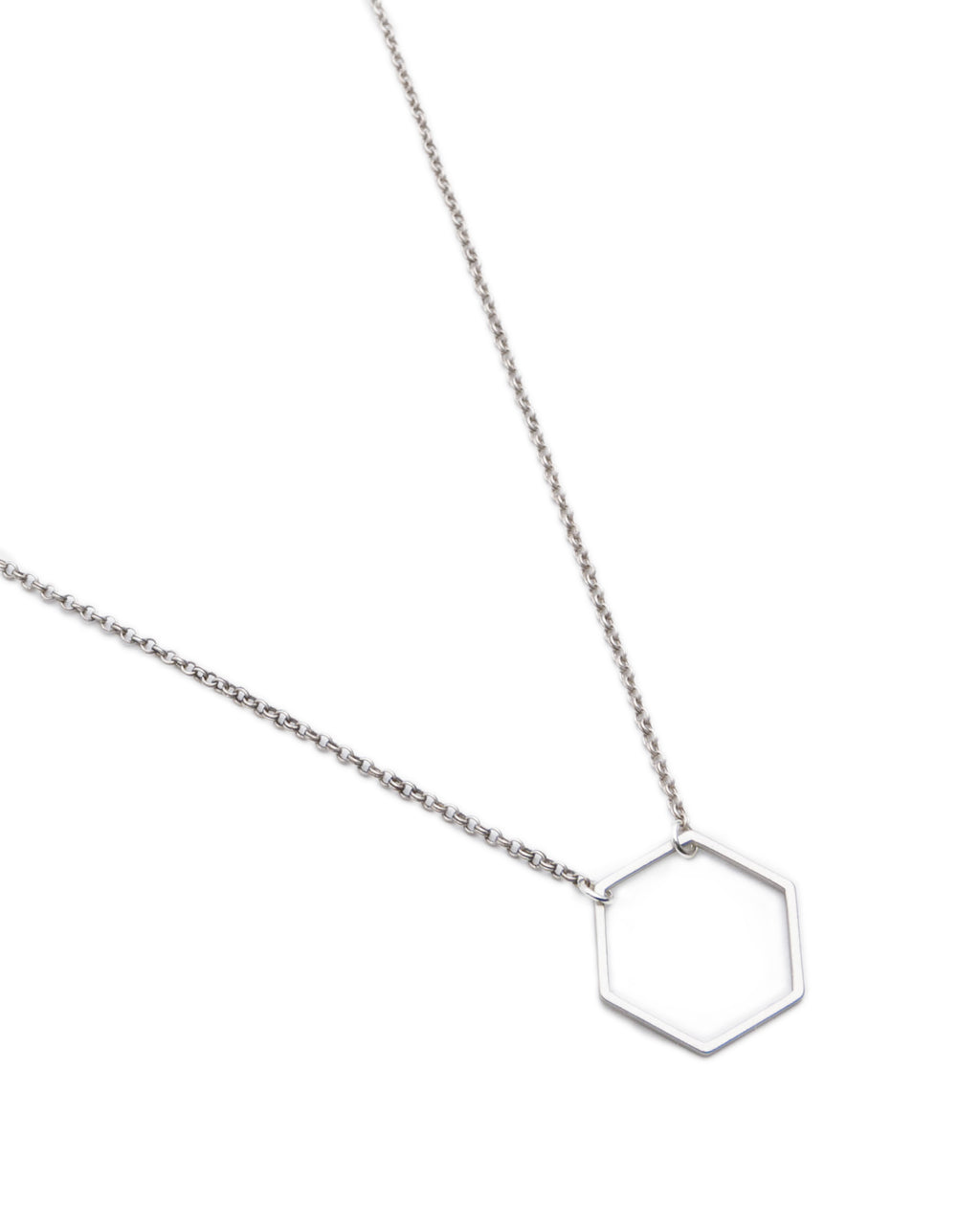 Skinny Silver Hex Necklace