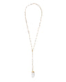 Crystal Point  “Y” Necklace on Paperclip Chain