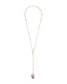Amethyst Chunk “Y” Necklace on Paperclip Chain