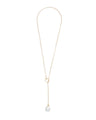 Square Pearl Toggle “Y” Necklace on Rolo Chain