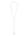 Small Gold Organic Open Heart “Y” Necklace on Paperclip Chain