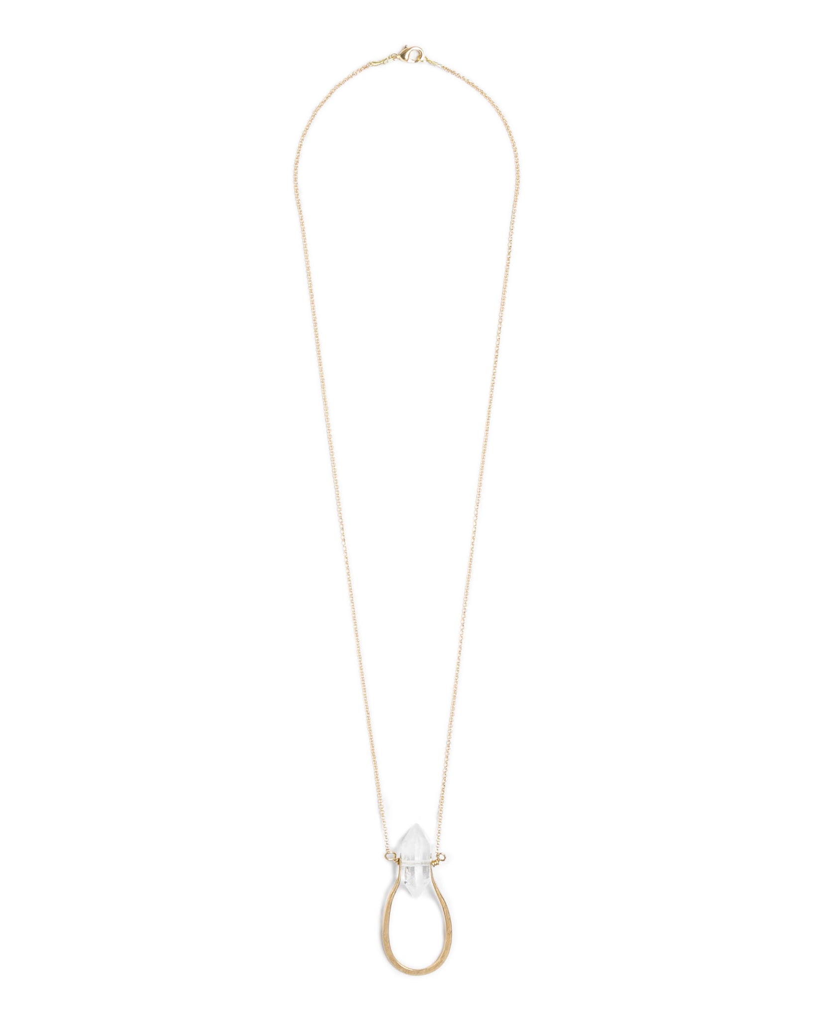 Mini Pinched “U” Crystal Point Necklace
