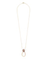 Brass Pinched “U” Rhodochrosite Necklace