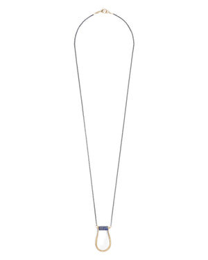 Pinched “U” Lapis Cylinder Necklace