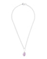 Amethyst Chunk Silver Ring Necklace