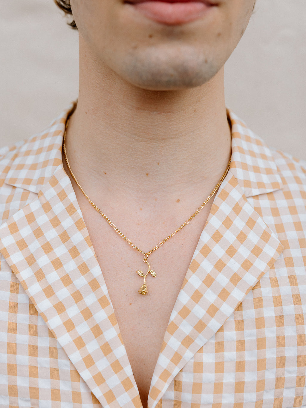 Tiny Golden Rose Necklace