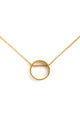 Floating Circle Necklace on Gold Chain