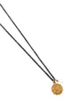 Zodiac Charm Necklace w/ Two-Point Crystal on Black Rolo Chain