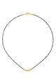 Small Gold Geometric Bead Necklace on Black Chain