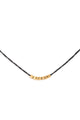 Small Gold Geometric Bead Necklace on Black Chain