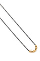 Small Gold Geometric Bead Necklace on Black Chain