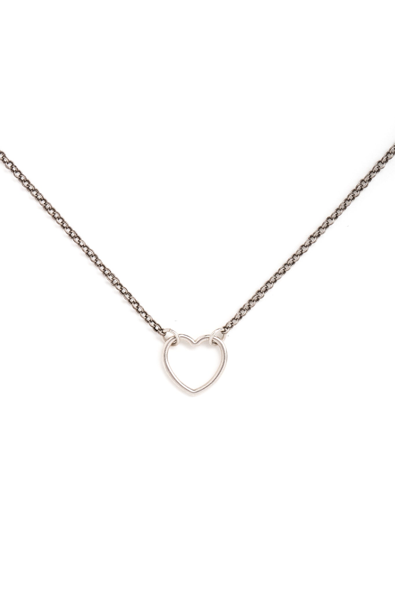 Silver Heart Necklace on Silver Chain