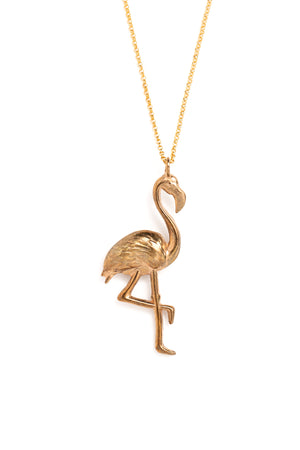 Cast Bronze Flamingo Necklace (closeup)