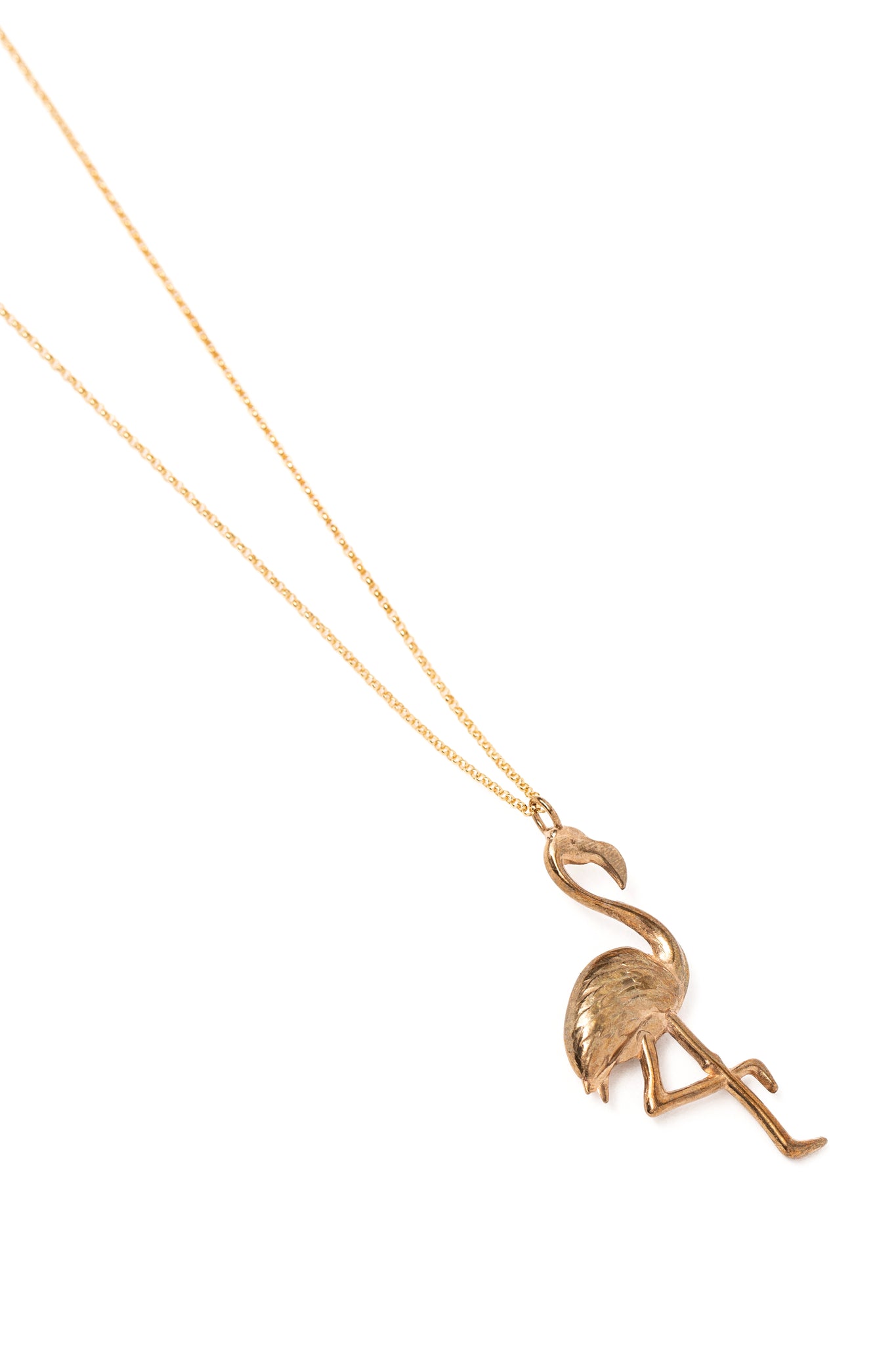 Pink Mother of Peral & Sterling Silver Flamingo Necklace – Silver and Gold  - Key West