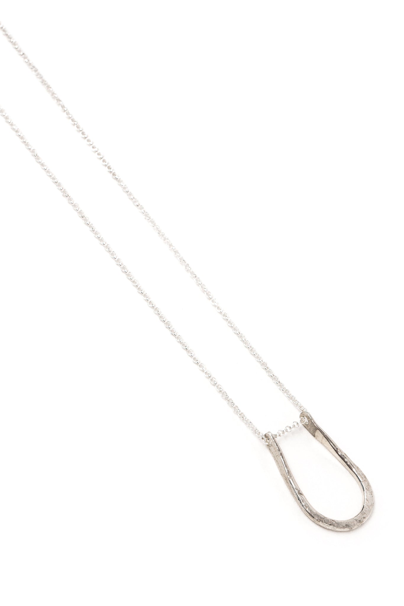 Silver Pinched “U” Necklace on a Silver Chain