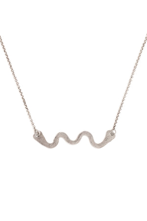 CAT LUCK Silver Swiggle Necklace
