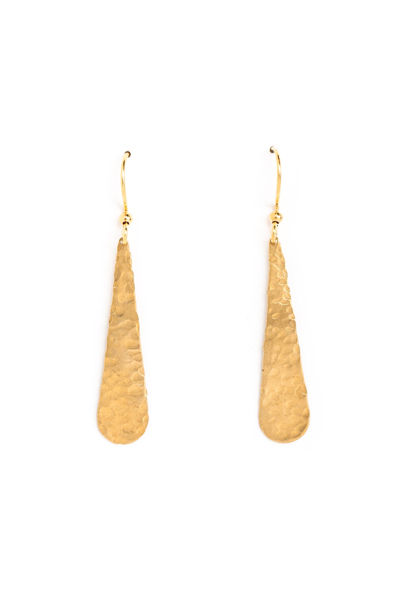 Small Hammered Drop Earrings