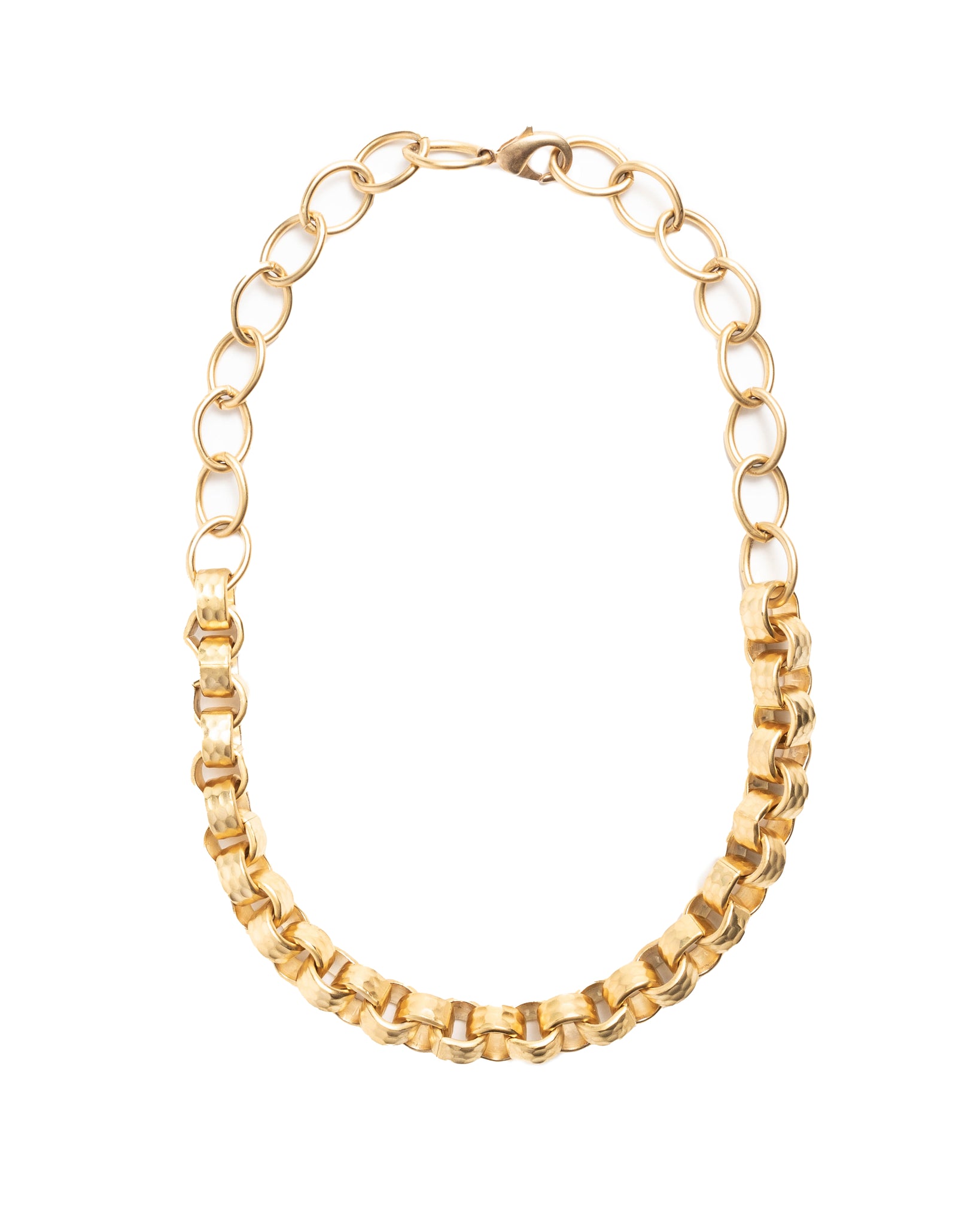 Golden Jumbo Rolo Chain Statement Necklace