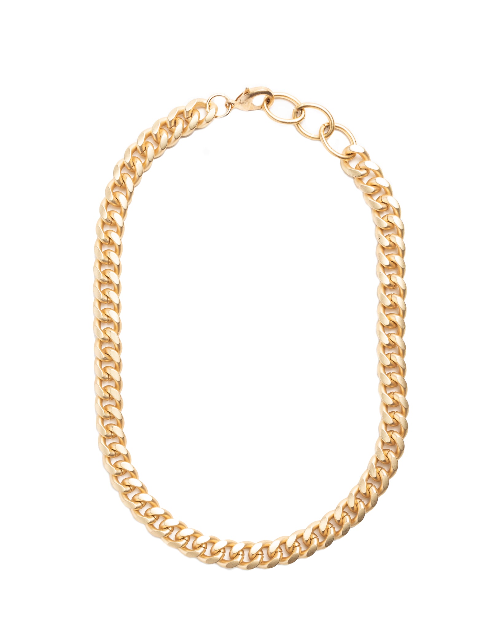 Chunky Matte Gold Curb Chain Necklace