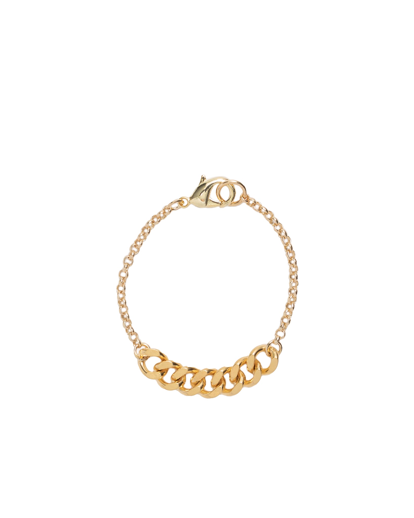 Gold Curb Chain + Rolo Chain Bracelet