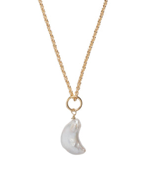 Freshwater Pearl Crescent Moon Necklace