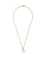 Peace Sign Charm Necklace with Pearl Nugget on Matte Gold Rolo Chain