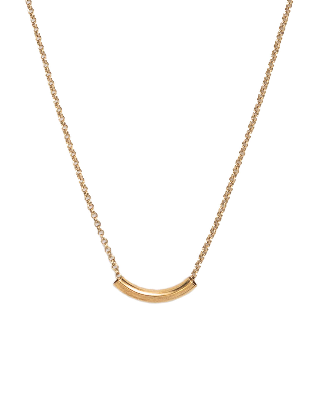 Mini Gold Curve Bar Necklace