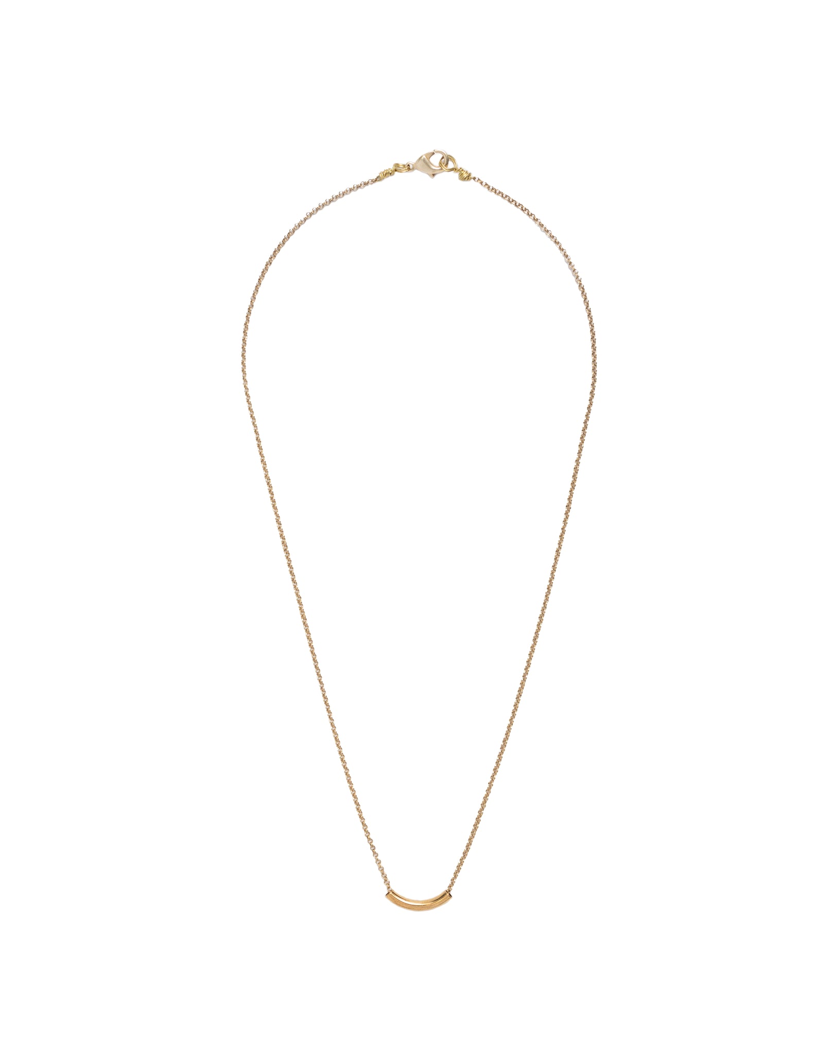 Mini Gold Curve Bar Necklace