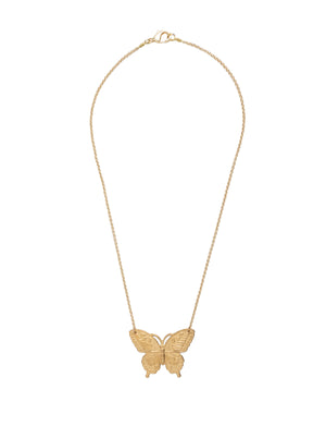 Large Gold Butterfly Necklace