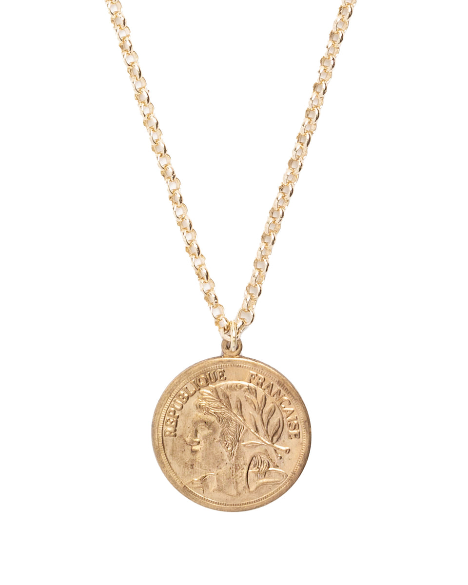 French Coin Necklace – Collarbone Jewelry