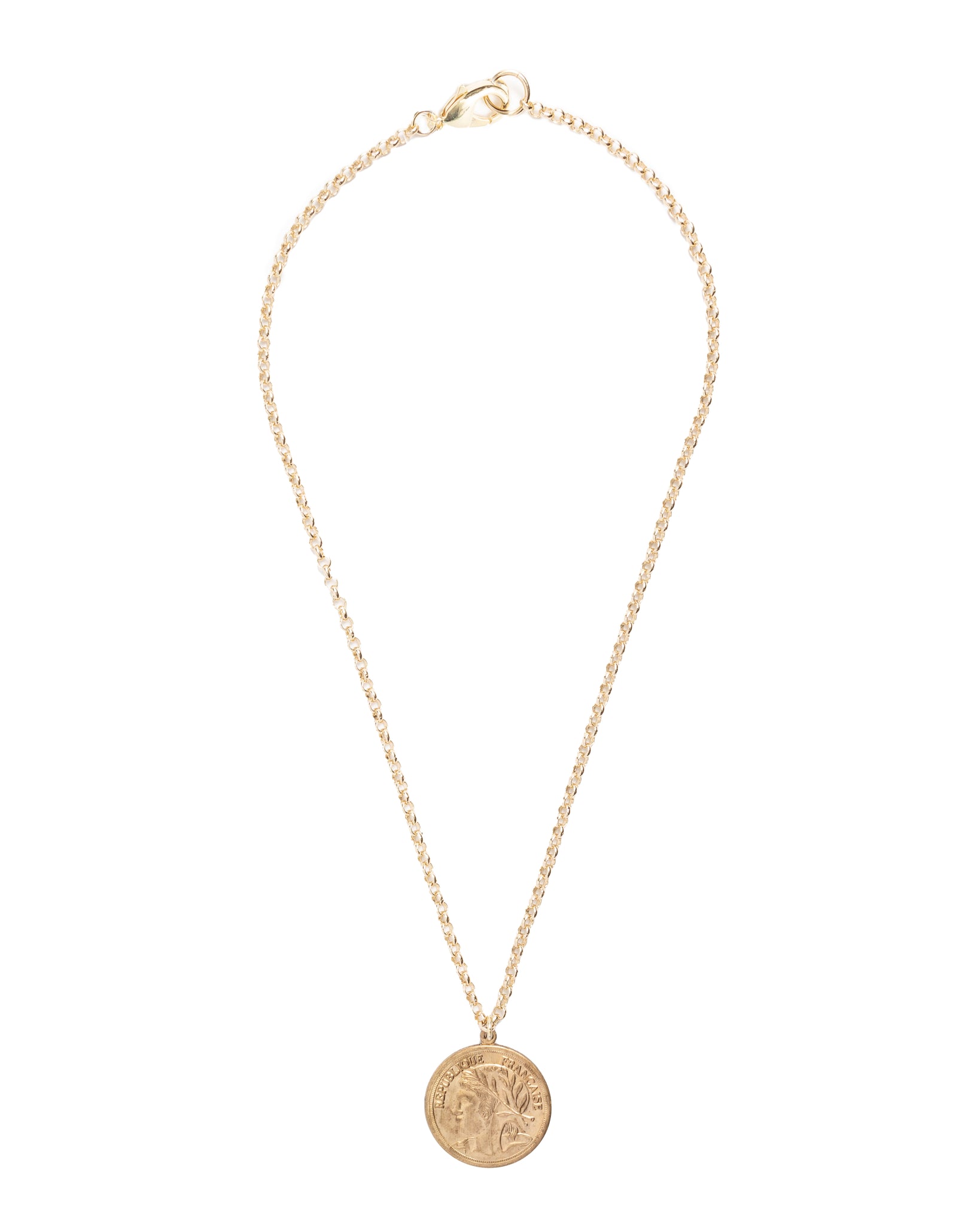 Gold LV Coin Necklace