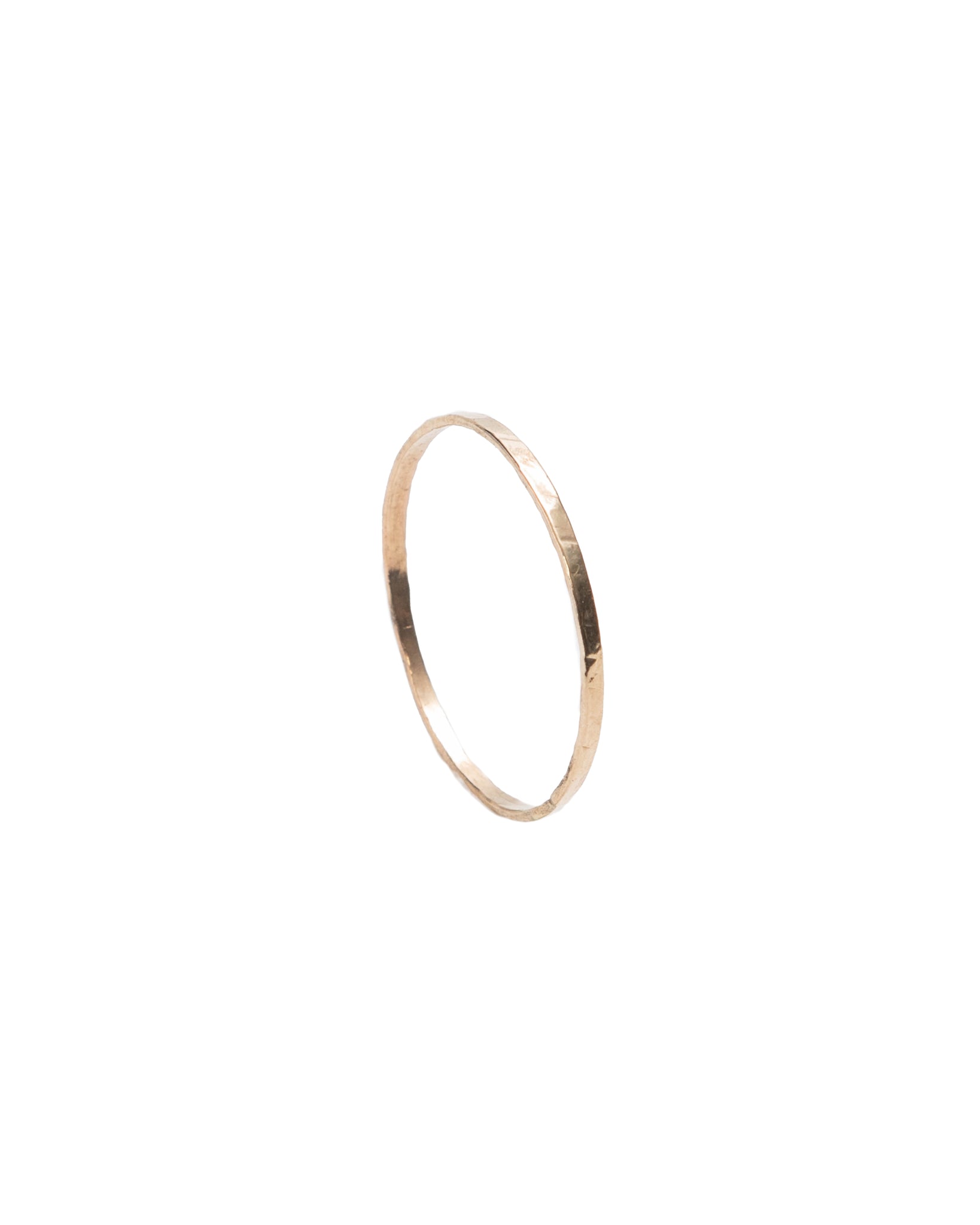 Tiny 14K Gold Hammered Stacking Ring