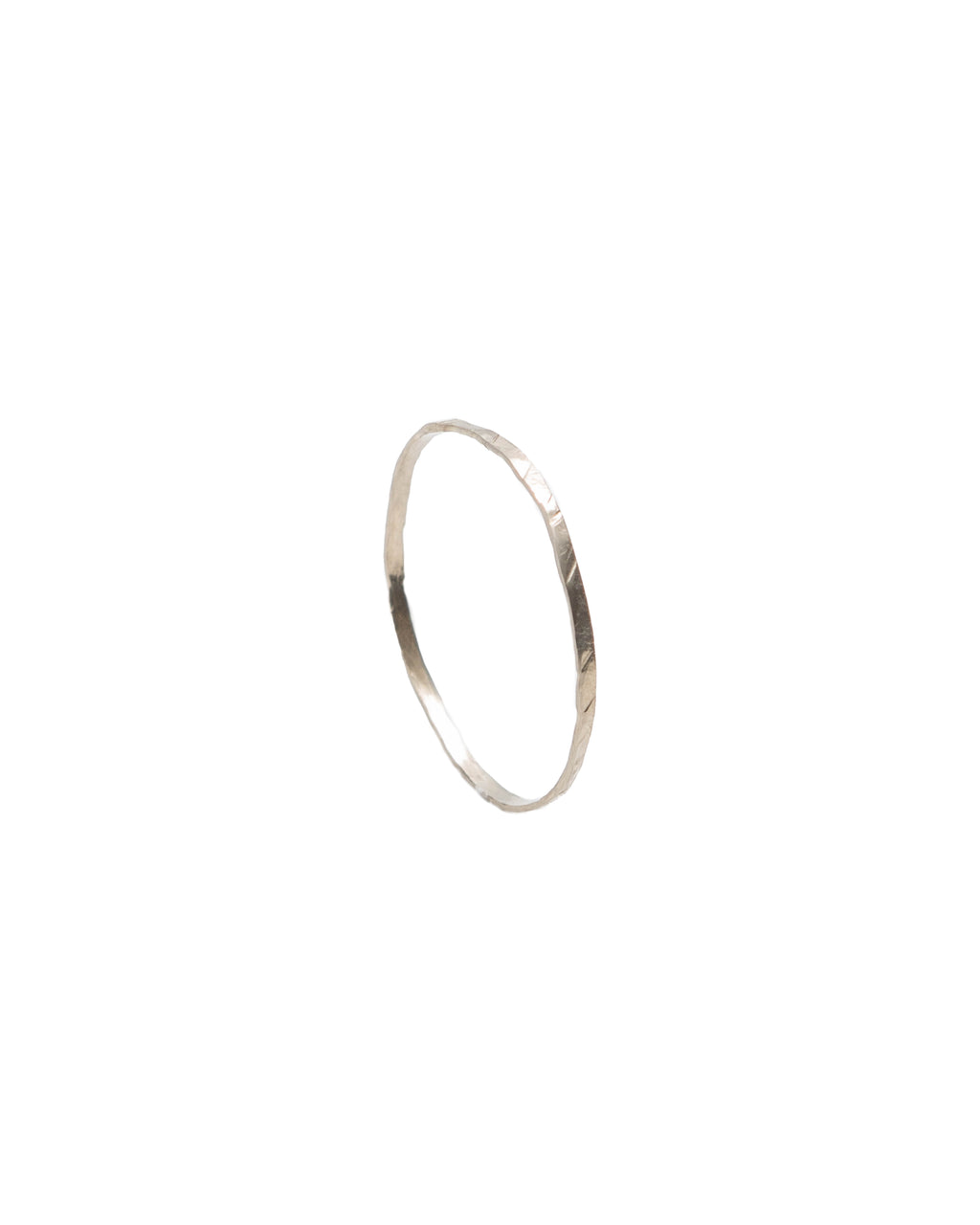Barely There 14K White Gold Hammered Stacking Ring