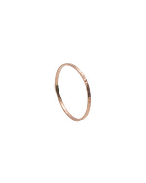 Tiny 14K Rose Gold Hammered Stacking Ring