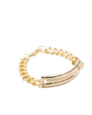 Golden Curb Chain ID Bracelet