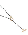 Toggle Clasp Y Necklace on Black Rolo Chain