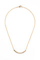Gold Curve Bar Necklace on Gold Chain