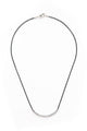 Silver Curve Bar Necklace on Black Chain