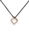 Brass Square Necklace (closeup)